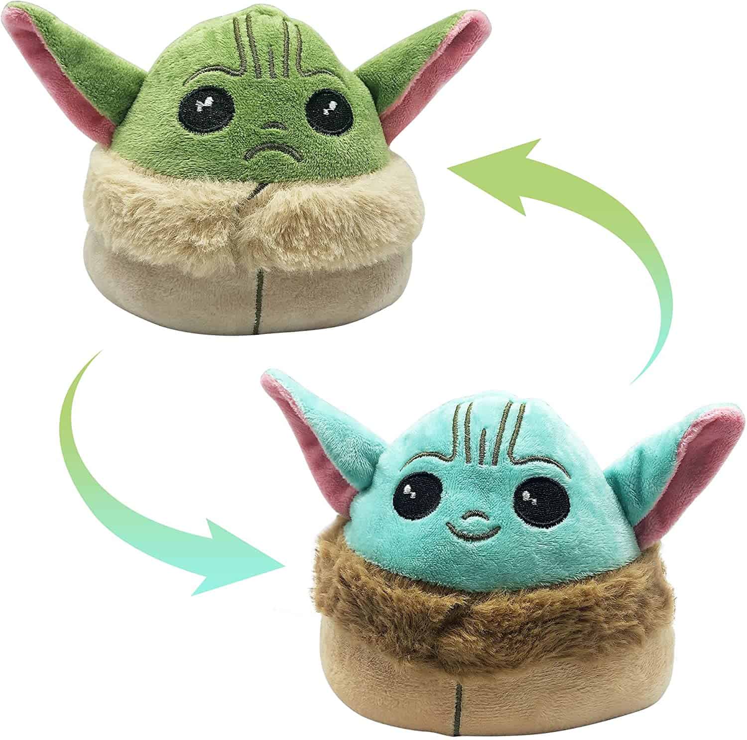 Reversible Baby Yoda Alien Mood Plush