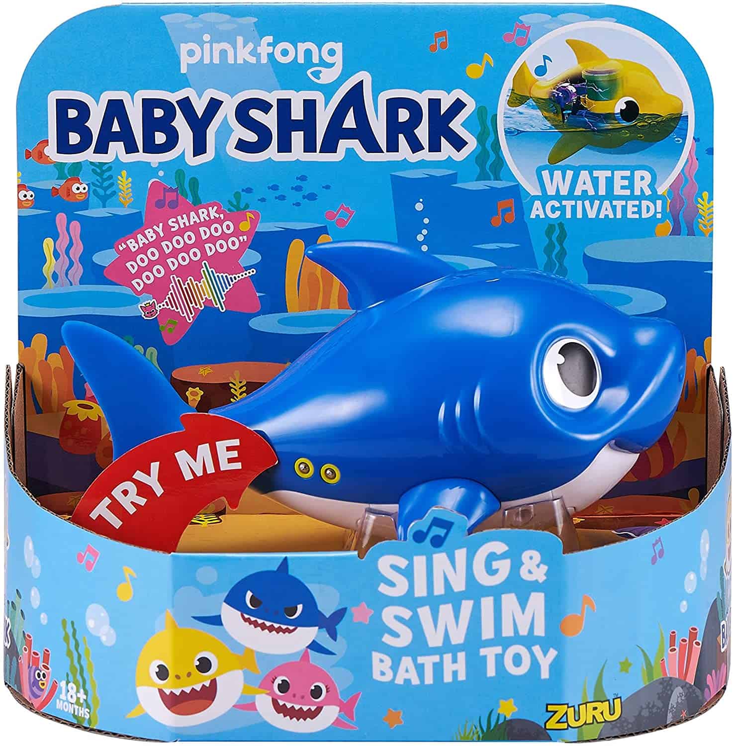 Robo Alive Junior Baby Shark Battery-Powered Sing and Swim Bath Toy by ZURU