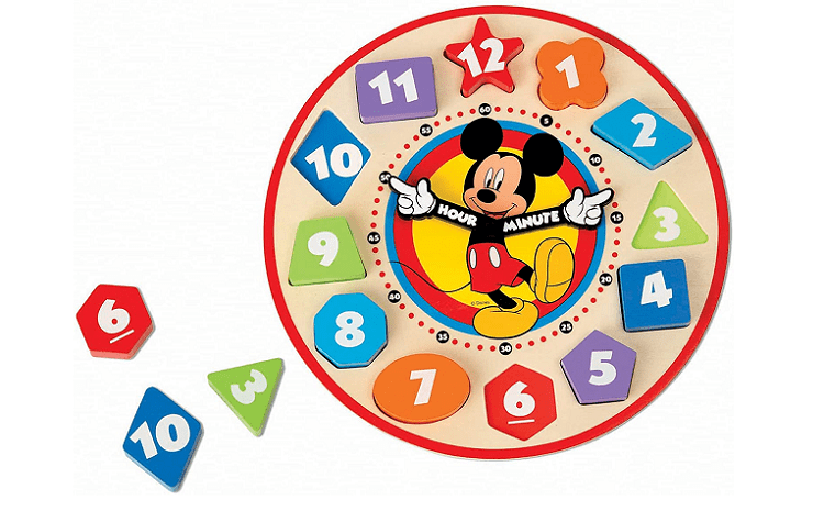 Mickey Mouse Wooden Shape Sorting Clock