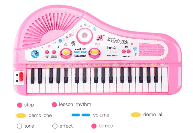 Electronic Keyboard With Microphone Playset