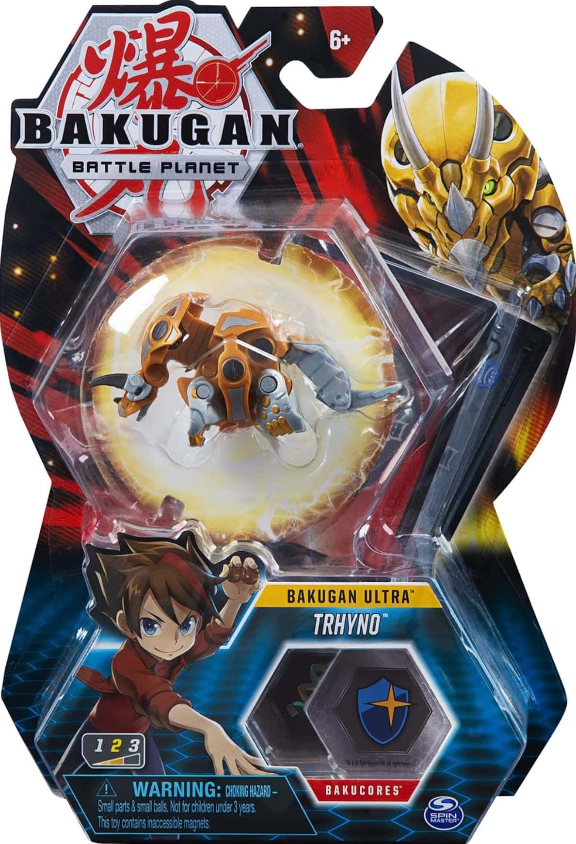 Bakugan Ultra, Trhyno, 3-inch Collectible Action Figure, and Trading Card