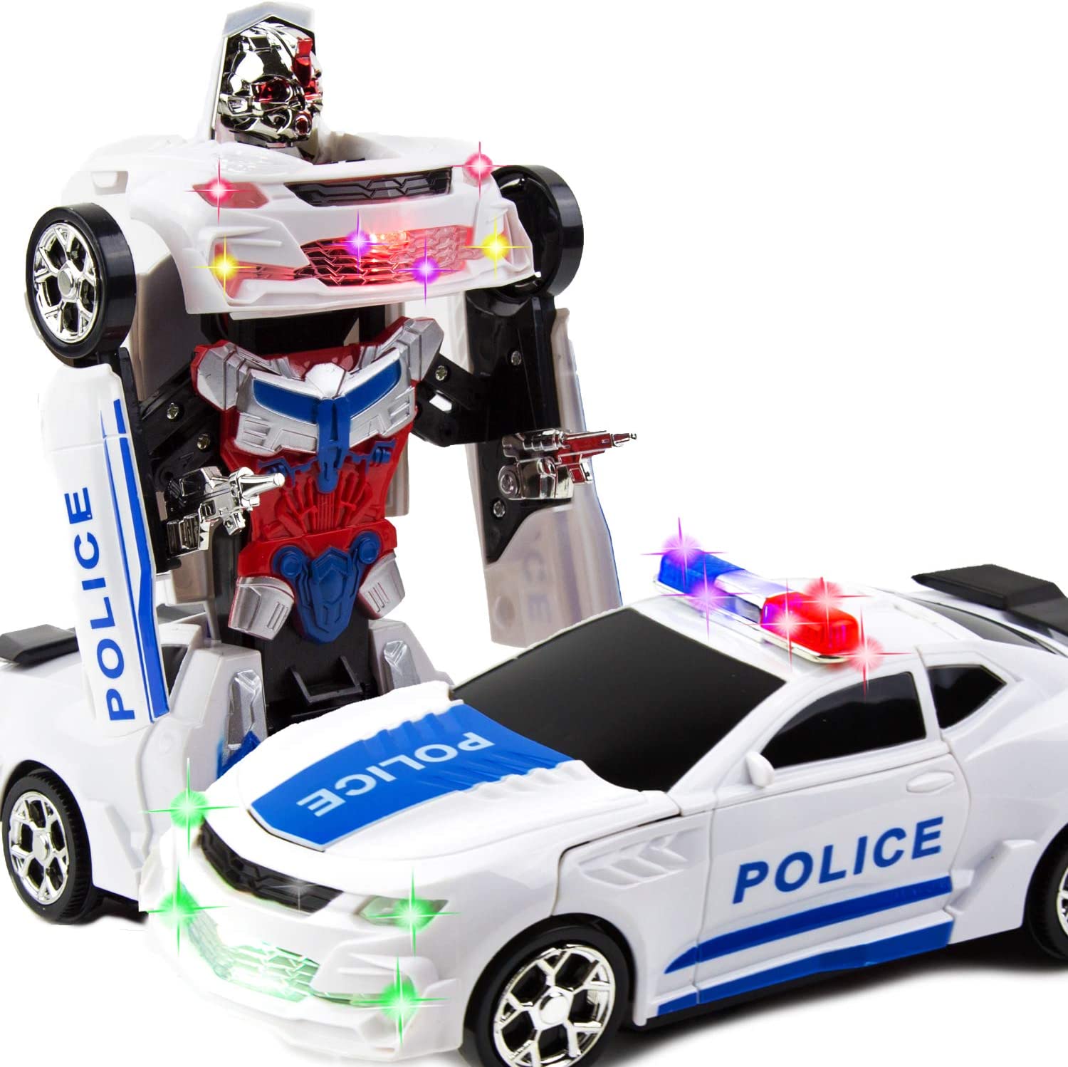 Toysery Transforming Robot Police Car